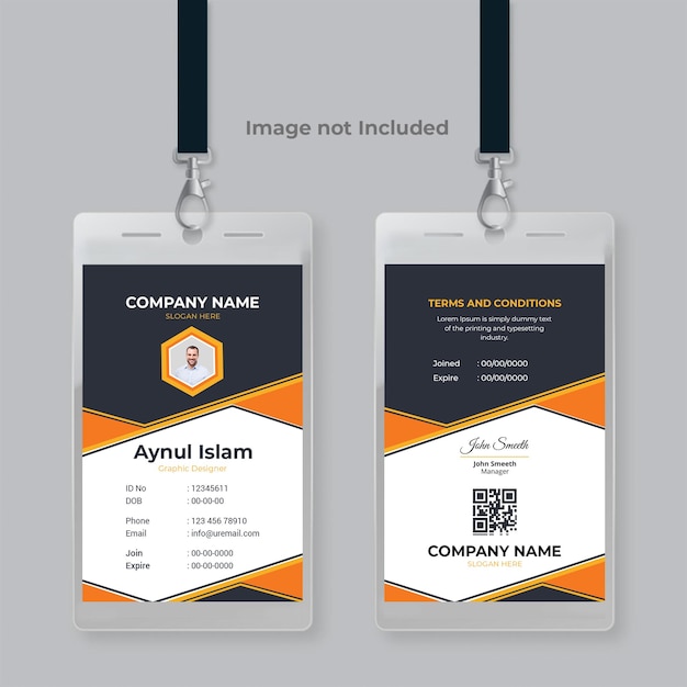 Modern and clean id card template design for corporate company