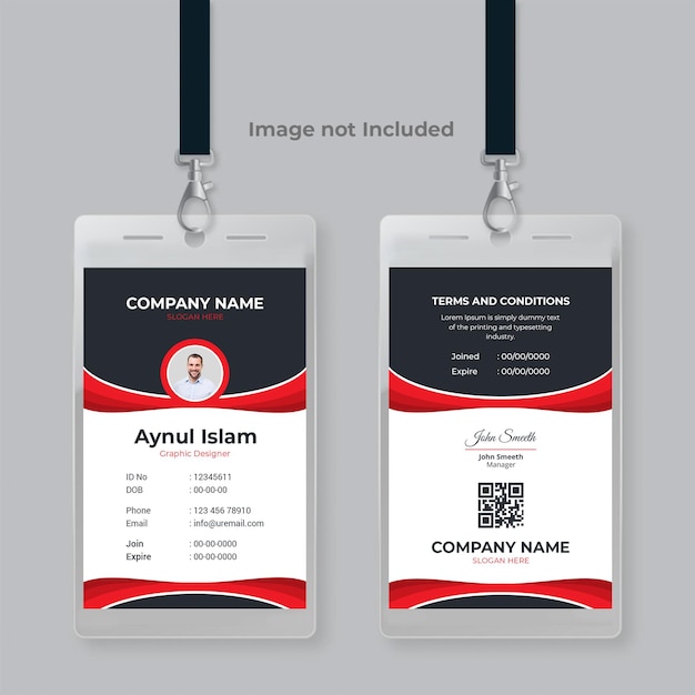 Modern and clean id card template design for corporate company