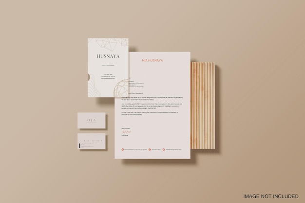 Modern clean minimal corporate stationary mockup