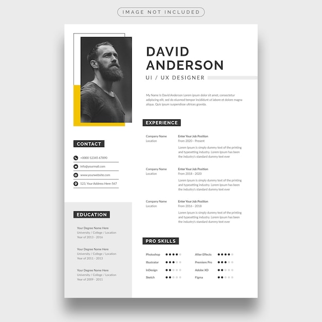 Modern and clean resume or cv template