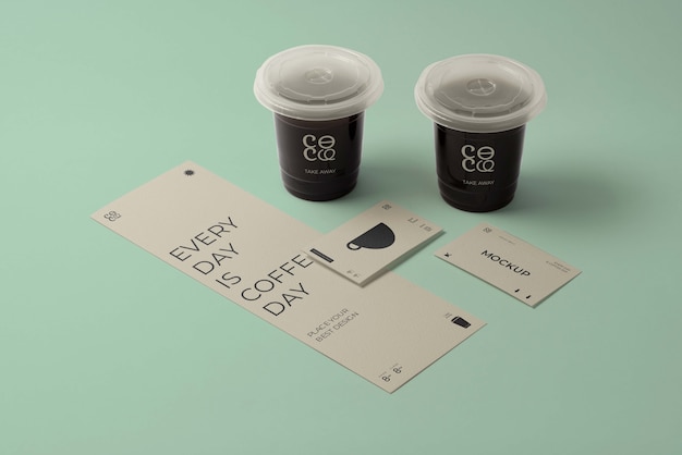 Modern coffee package branding mock-up