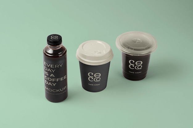 Modern coffee package branding mock-up