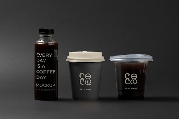 Modern coffee package branding mock-up