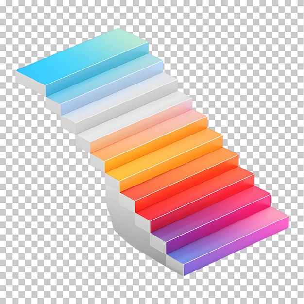 PSD modern colorful 3d stair infographic elements design