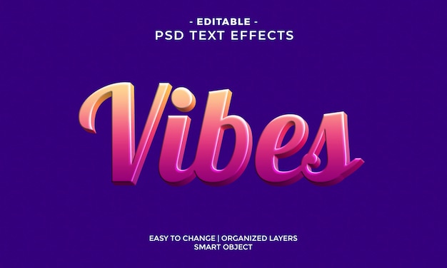 Modern colorful 3D vibes text effect