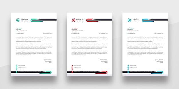 Modern company business letterhead template