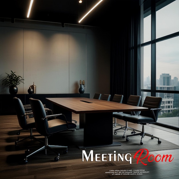 PSD modern conference room