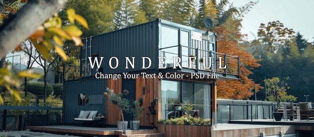 PSD modern container home with a view