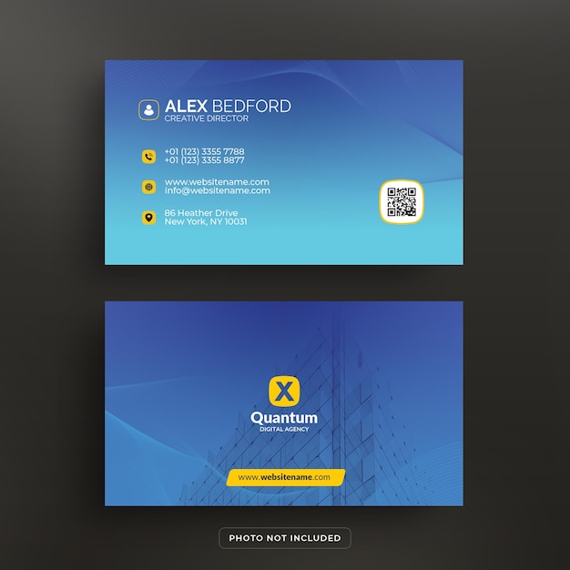 Modern corporate business card design or a template for a mockup