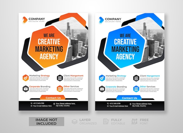 Modern and creative Corporate business digital marketing agency multipurpose concept flyer template