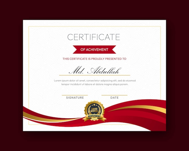 Modern creative and elegant certificate design template