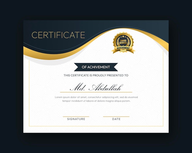 Modern creative and elegant certificate design template