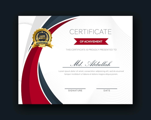 Modern creative and elegant certificate design template