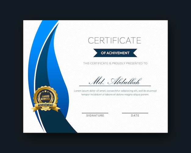 Modern creative and elegant certificate design template