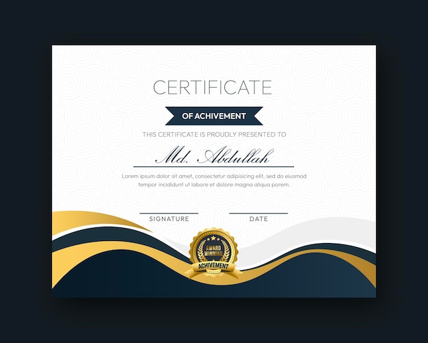 Modern creative and elegant certificate design template