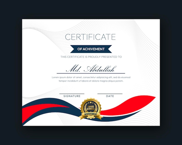 Modern creative and elegant certificate design template