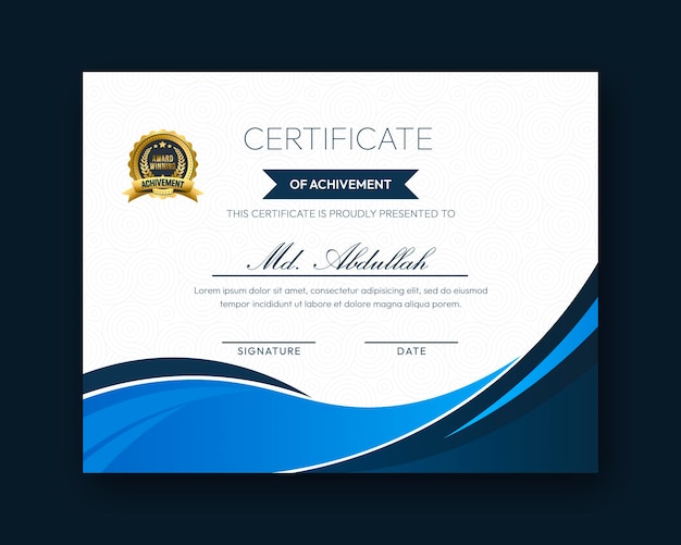 Modern creative and elegant certificate design template