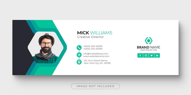 Modern and creative email signature or email footer and personal facebook cover template