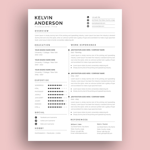 Modern and creative resume template design