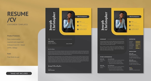 Modern CV Resume PSD Templates