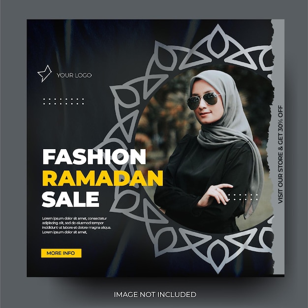 Modern dark fashion ramadan sale poster banner