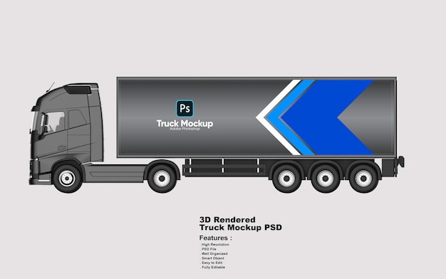 Modern Delivery Truck 3D Mockup