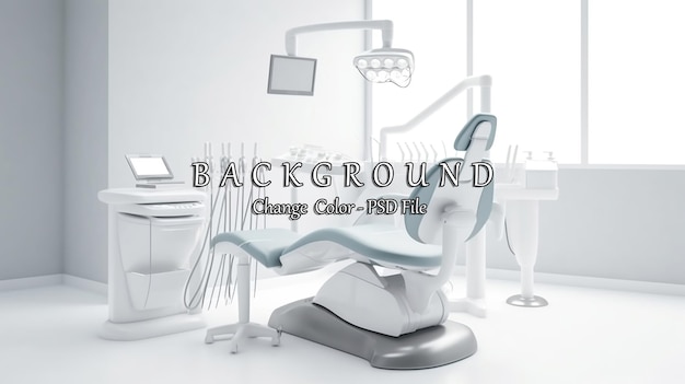 PSD modern dental chair on a white background dental equipment