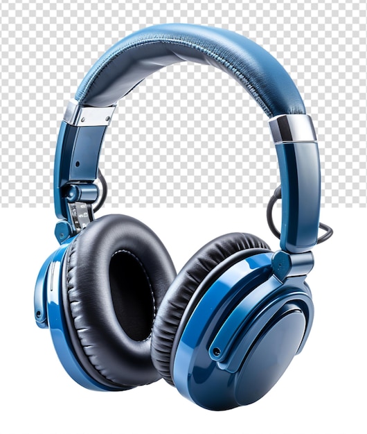 modern design blue headset technology device with transparent background