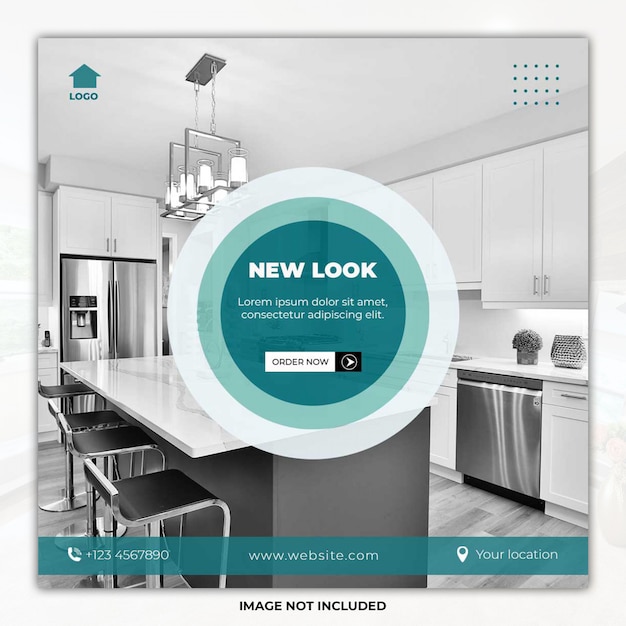 Modern design furniture social media post template banner