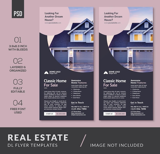 Modern Design Real Estate DL Flyer Templates