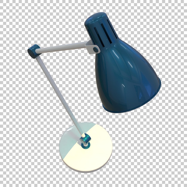 Modern desk lamp isolated on transparent background 3d rendering illustration