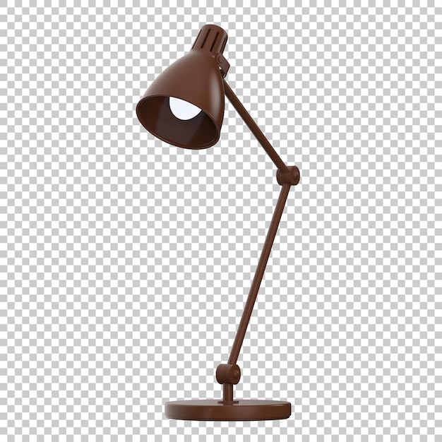 Modern desk lamp on transparent background 3d rendering illustration