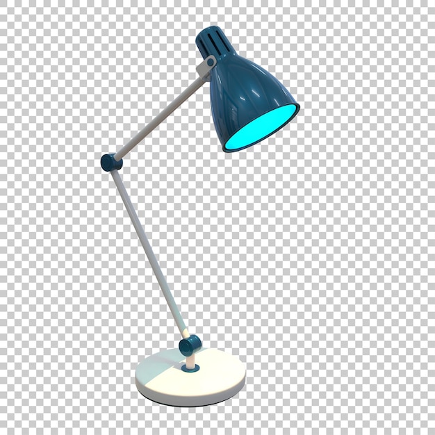 Modern desk lamp on transparent background 3d rendering illustration