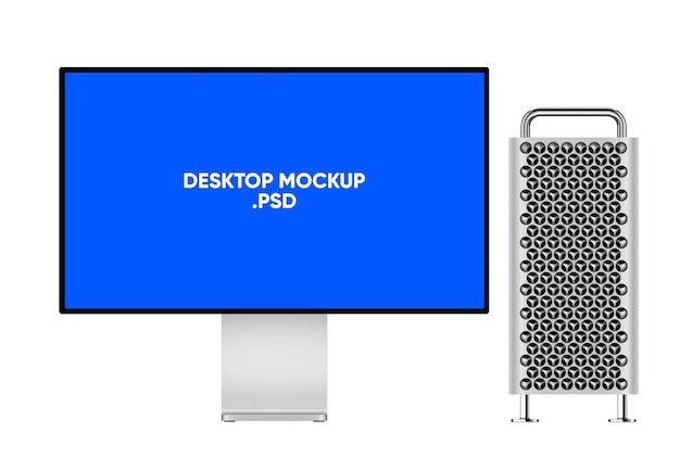 Modern Desktop Computer Screen Mockup with Alpha Background