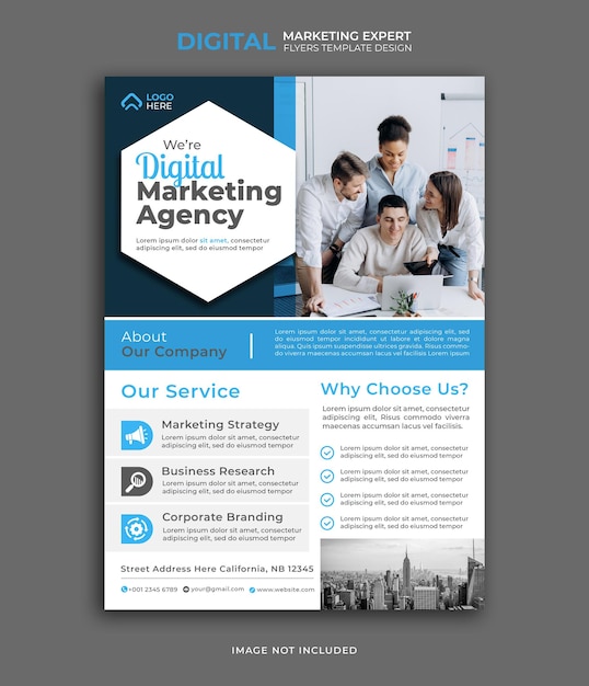 Modern digital marketing agency flyer template