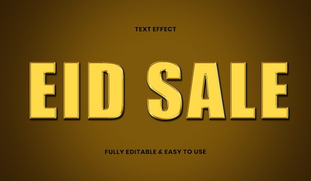 Modern Eid Sale text effect for modern culture 3d typography template fully editable