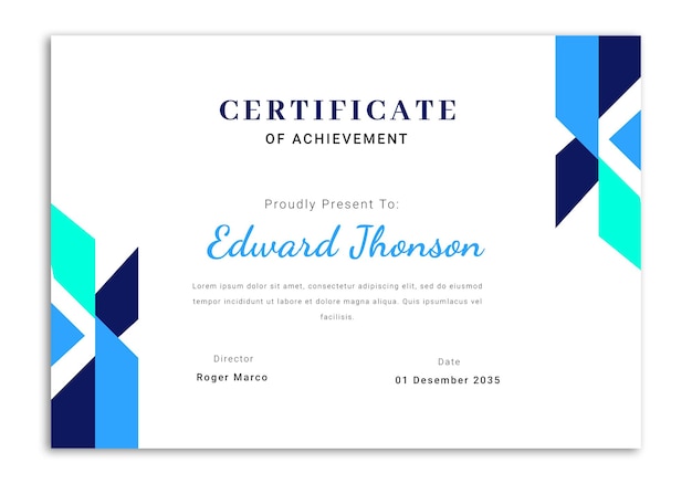 modern elegant certificate design editable template