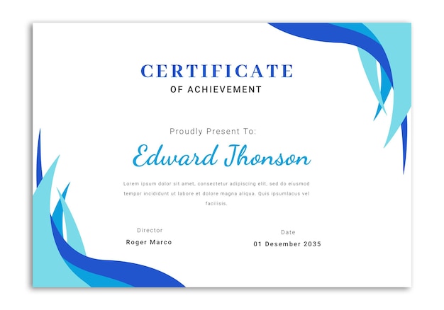 modern elegant certificate design editable template