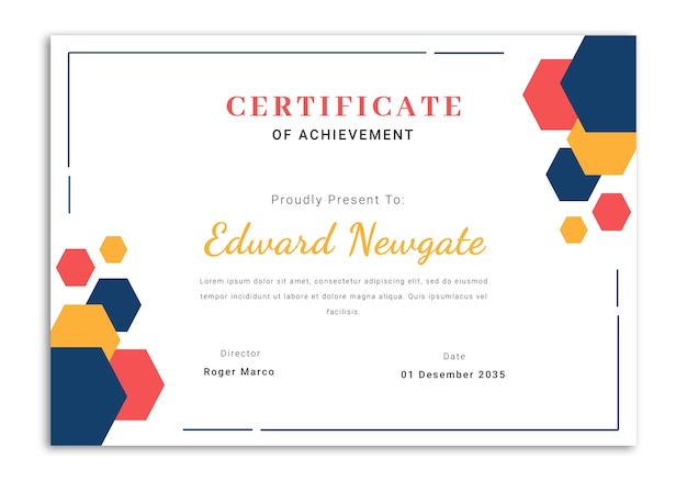 PSD modern elegant certificate design template