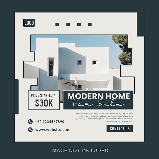 modern elegant home house social media post template