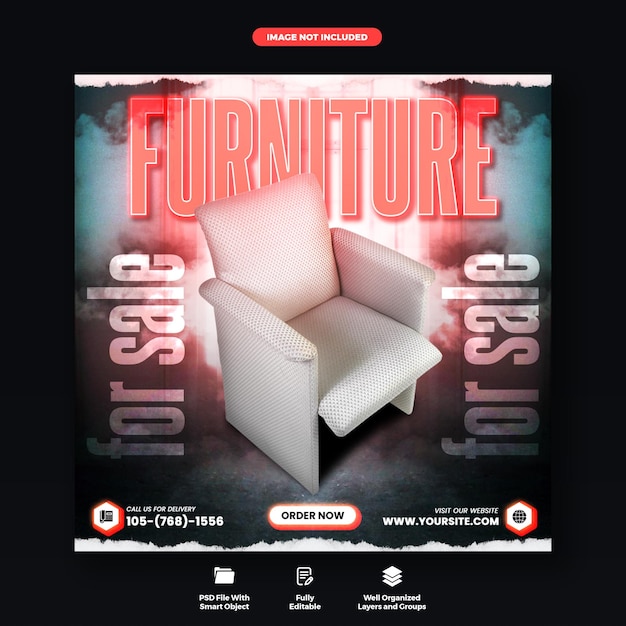 Modern and exclusive furniture sale web banner template