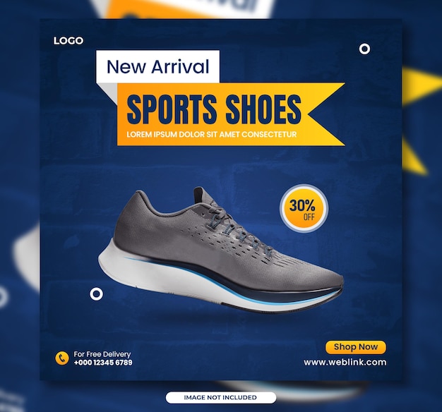 Modern exclusive Sports shoes social media Instagram post banner template and square flyer design