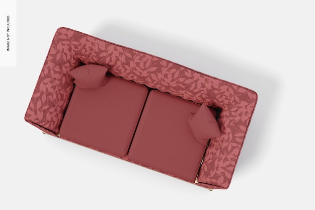 Modern Fabric Sofa Mockup, Top View