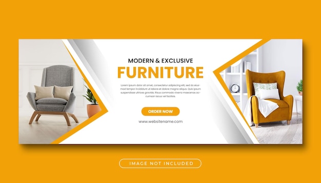 Modern facebook cover design for furniture sale or web banner template