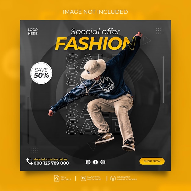 Modern fashion instagram post template