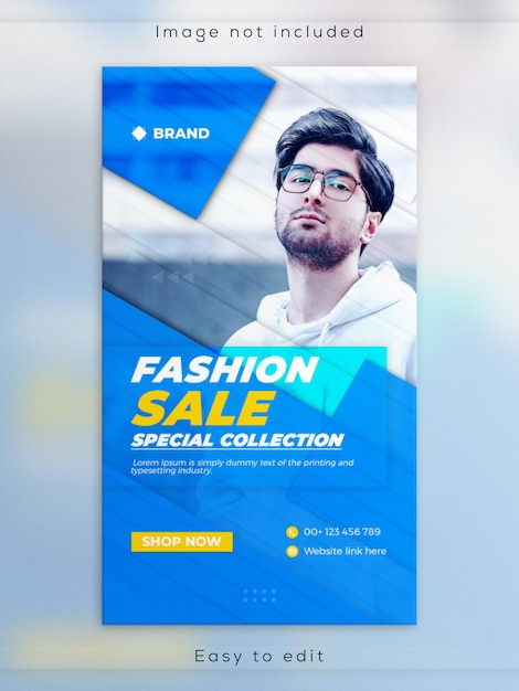 Modern fashion sale instagram stories post template Minimalist banner design