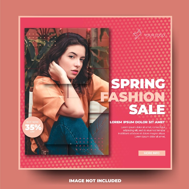 Modern fashion spring sale instagram banner post feed