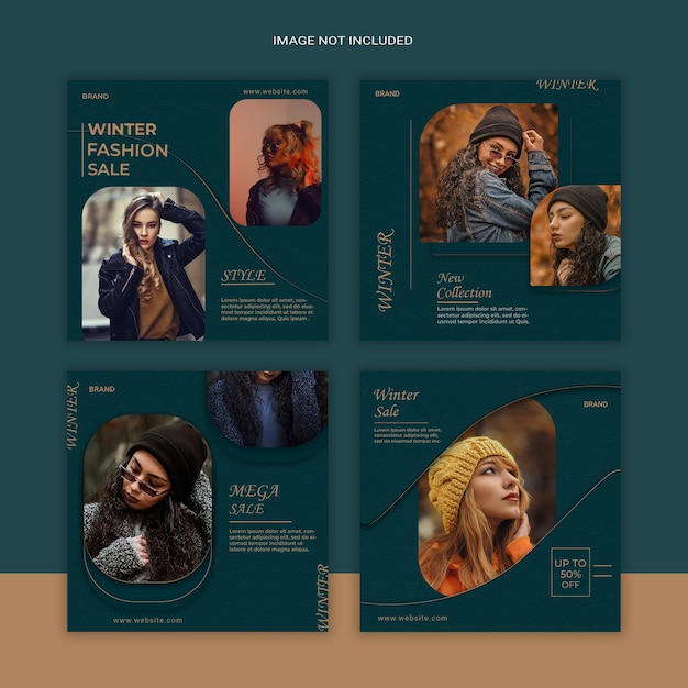 PSD modern fashion style instagram post set psd template