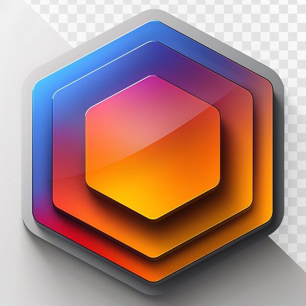 PSD modern flat hexagon icon design for ios app