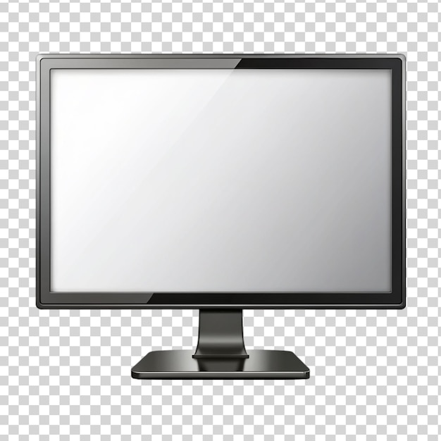 PSD modern flat screen lcd led monitor blank screen on transparent background